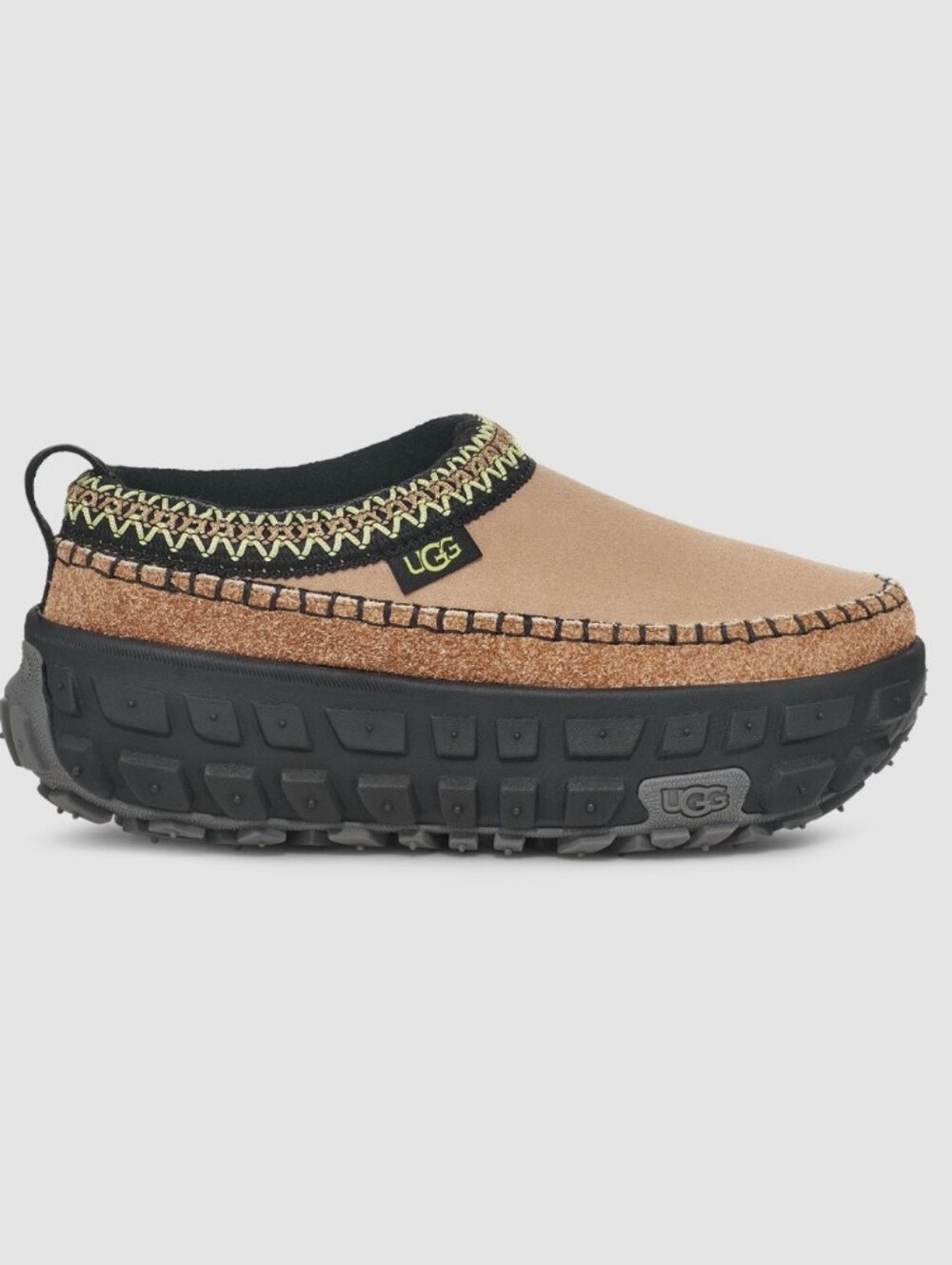 NWOB UGG Venture Daze In Sand / Black Combo Platform Leather Mens 9 Womens 10